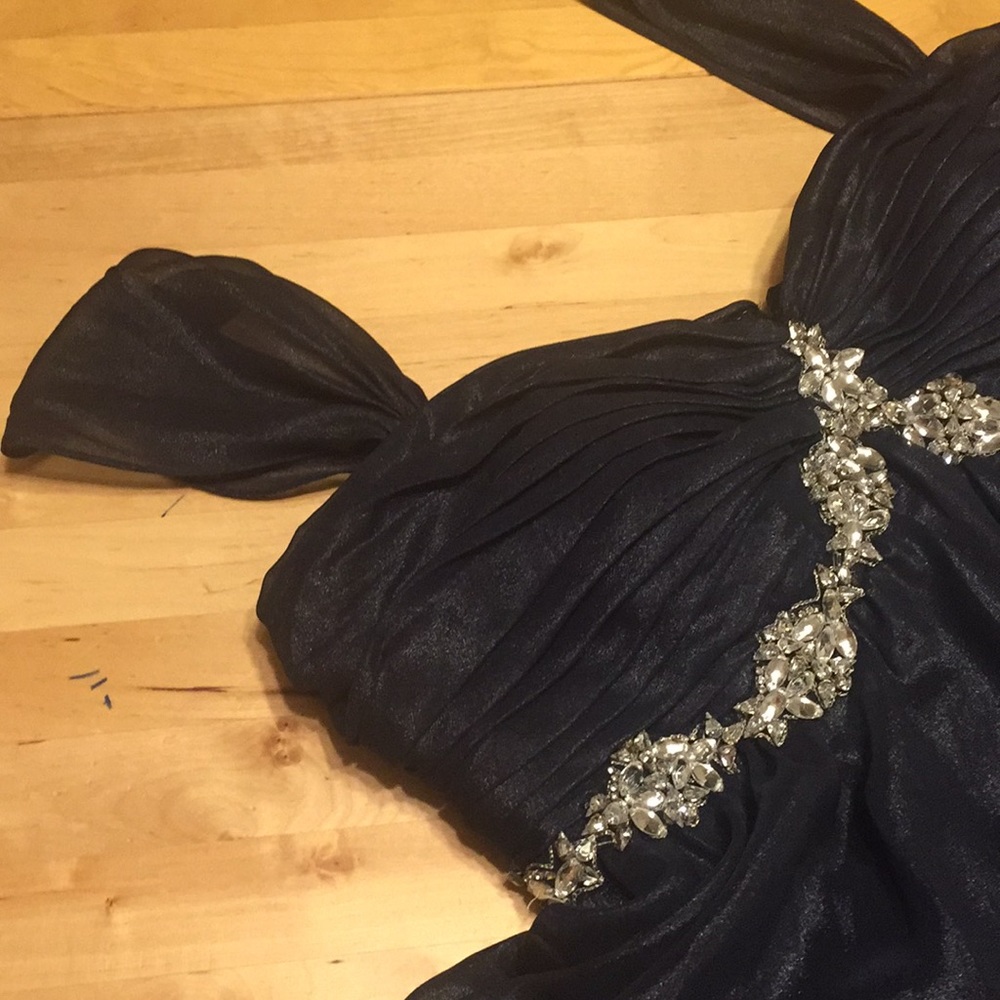 JS COLLECTIONS ๐ FORMAL DRESS ๐ SHIMMERY NAVY - Picture 8 of 14